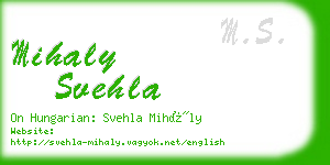 mihaly svehla business card